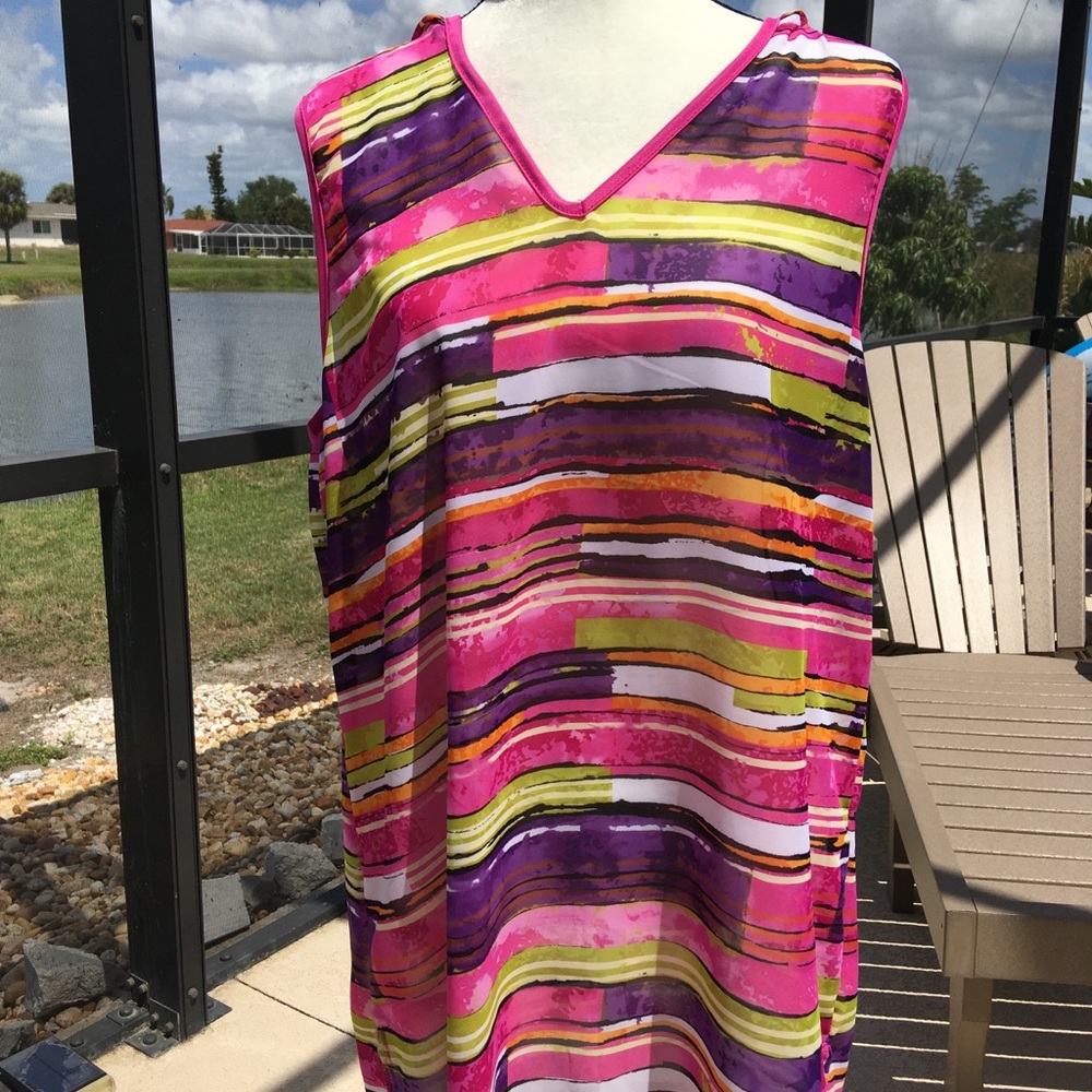 Kaktus Sleeveless Hooded Swimwear Midi Coverup/Dress Luxury Feminine XL
